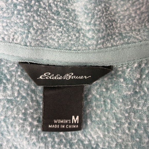 Eddie Bauer Women’s Light Teal 1/4 Zip Micro-fleece Pullover Top, size Medium - Picture 4 of 10